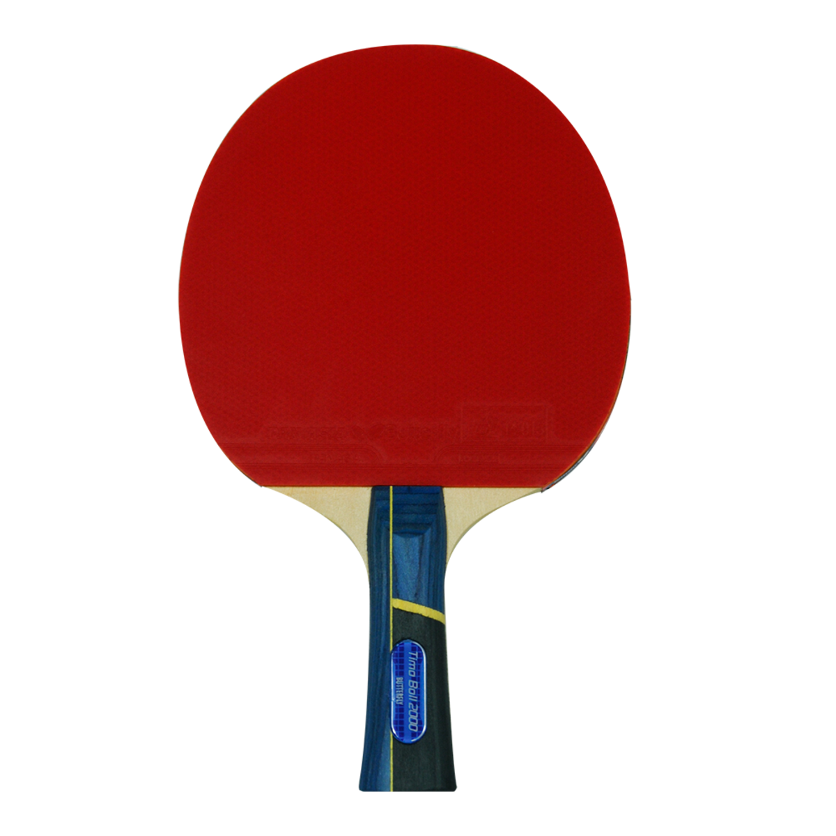 Butterfly Timo Boll 2000 Racket: Full View of Red Side of Racket